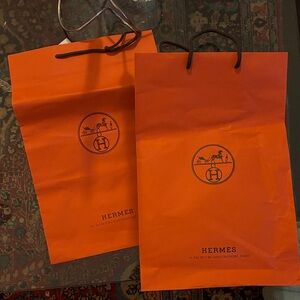 Hermès Orange Shopping Bags